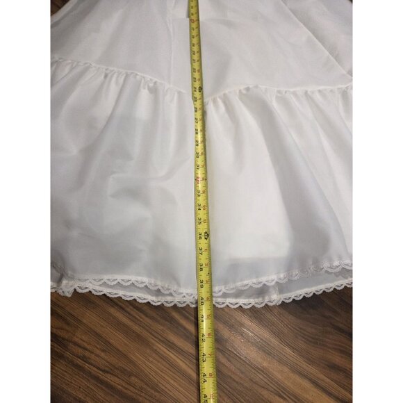 White Lace Petticoat Tulle Underskirt Side Closure 26” Waist Small - Picture 9 of 10